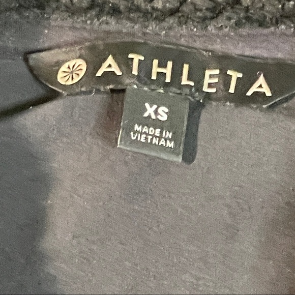 ATHLETA Range Sherpa Full Zip Up Zip Side Pockets Black Fleece Jacket Size XS - Picture 2 of 8